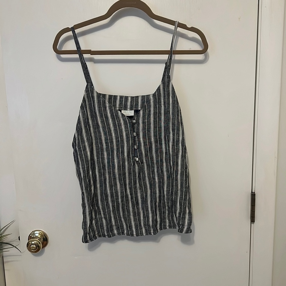 Abound blue and white stripe tank top size large